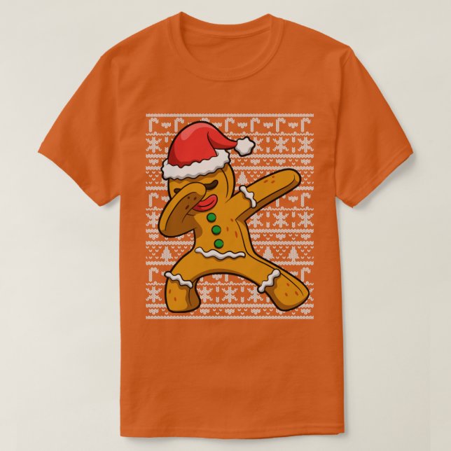 Camiseta Dabbing Gingerbread Man Navidades feos Sweet (Diseño del anverso)