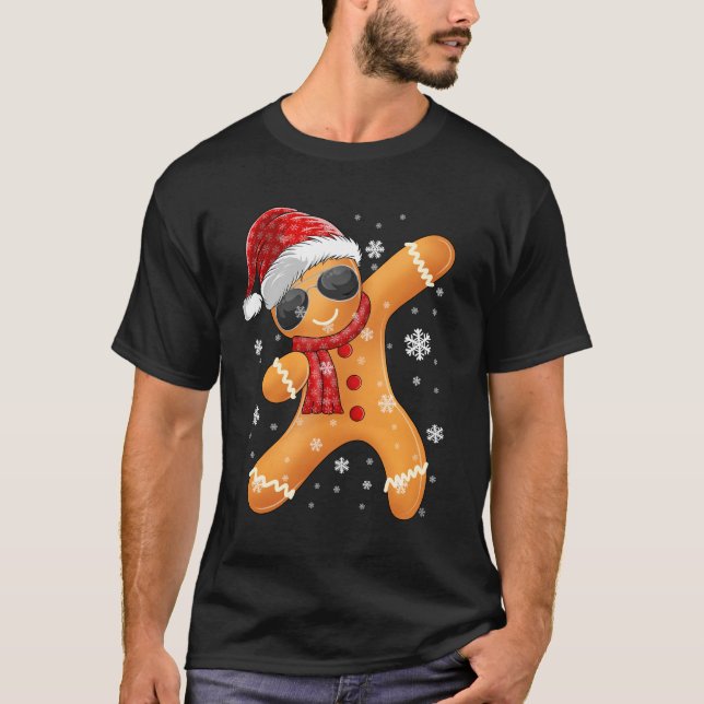 Camiseta Dabbing Gingerbread Navidades bailando graciosas n (Anverso)