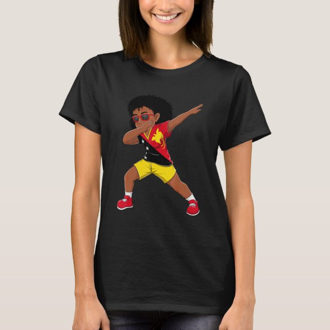 Camiseta Dabbing Girl Papua New Guinean Papua New Guinea Fl (Anverso)