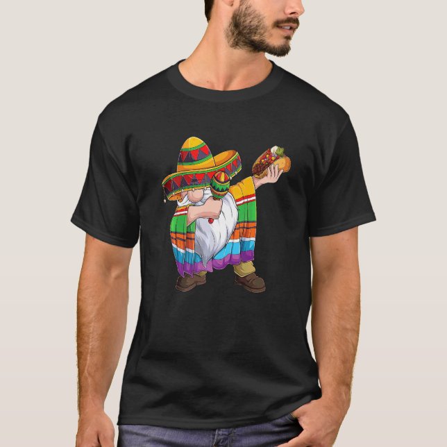 Camiseta Dabbing Gnome Cinco De Mayo Fiesta Taco Sombrero P (Anverso)
