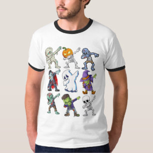 Camiseta Dabbing Halloween Boys Skeleton Zombie Mummy
