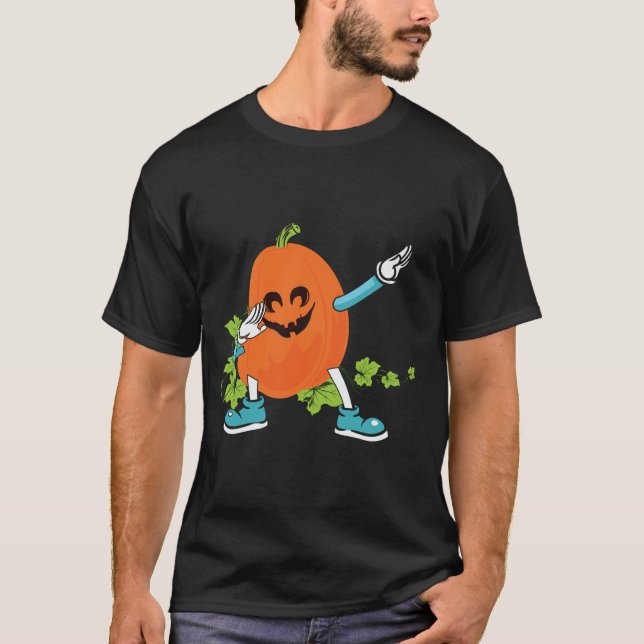 Camiseta Dabbing Halloween Boys Skeleton Zombie Scary Pump (Anverso)
