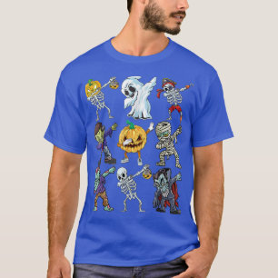 Camiseta Dabbing Halloween Chicos Skeleton Zombie Mummy Gho
