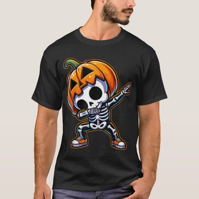 Camiseta Dabbing Halloween Skeleton Boys Trick Trek (Anverso)