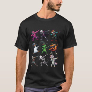 Camiseta Dabbing Halloween Skeleton Monstruo de payasos
