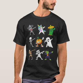 Camiseta Dabbing Halloween Skeleton Zombie para un niño peq