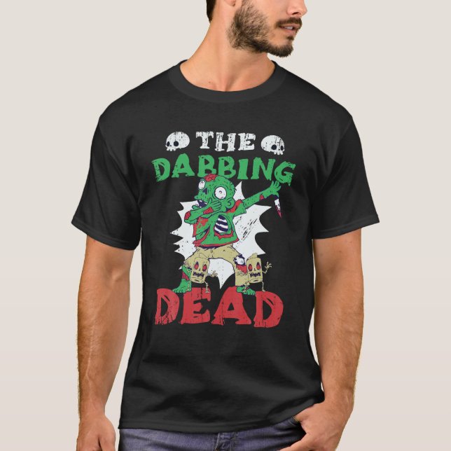 Camiseta Dabbing Halloween Skeleton Zombie Scary Pumpkin Aw (Anverso)