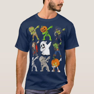 Camiseta Dabbing Halloween Zombie Skeleton Scary Pumpkin Va