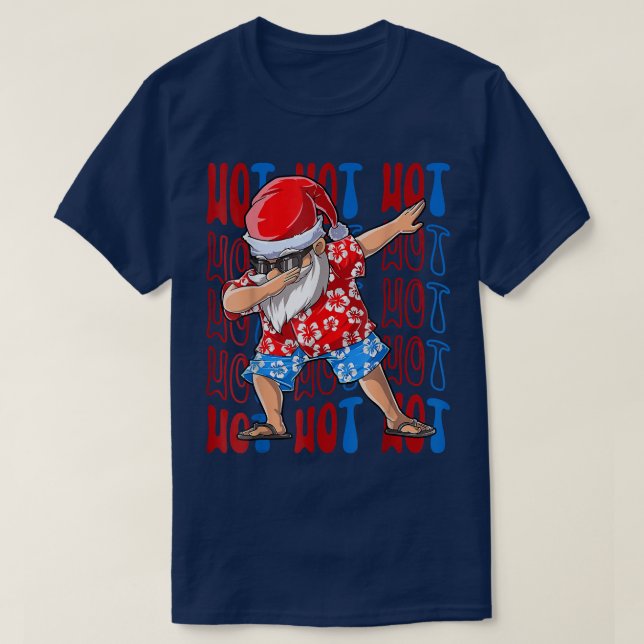 Camiseta Dabbing Hawaii Santa Navidades En Julio Fa Coincid (Diseño del anverso)