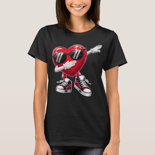 Camiseta Dabbing Heart Cool Love Valentine (Anverso)