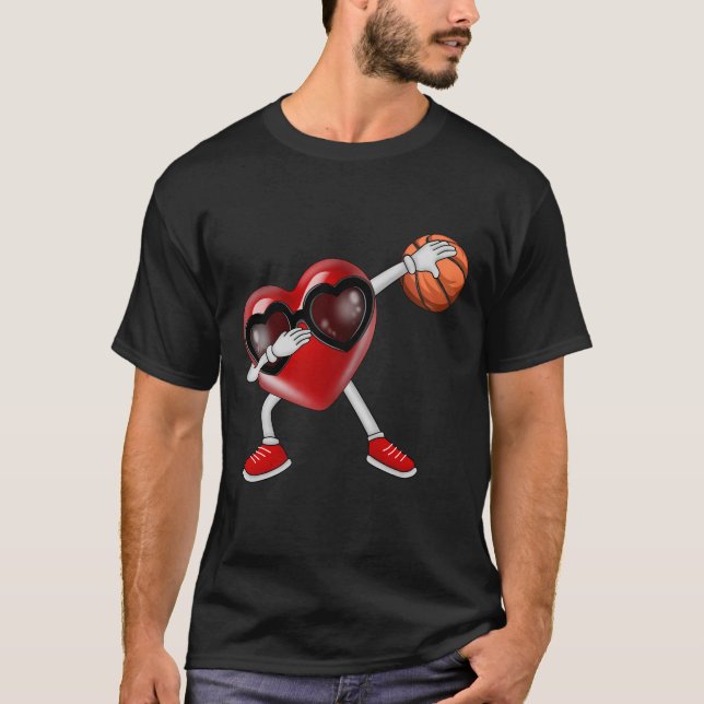 Camiseta Dabbing Heart Dab Cute Día de San Valentín Basketb (Anverso)