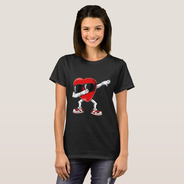 Camiseta Dabbing Heart Graciosos Regalos Hombres Niños Vale (Anverso completo)