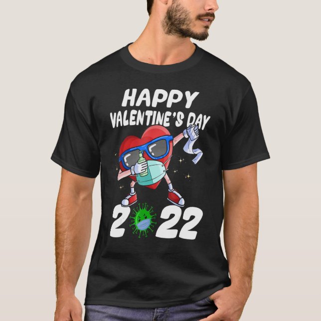 Camiseta Dabbing Heart In A Mask 2022 Día de San Valentín D (Anverso)