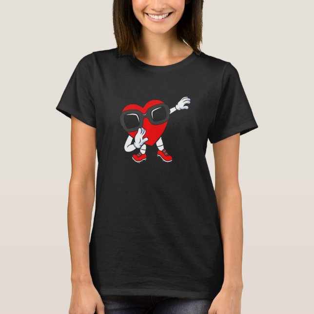 Camiseta Dabbing Heart With Sunglass Día de San Valentín Da (Anverso)