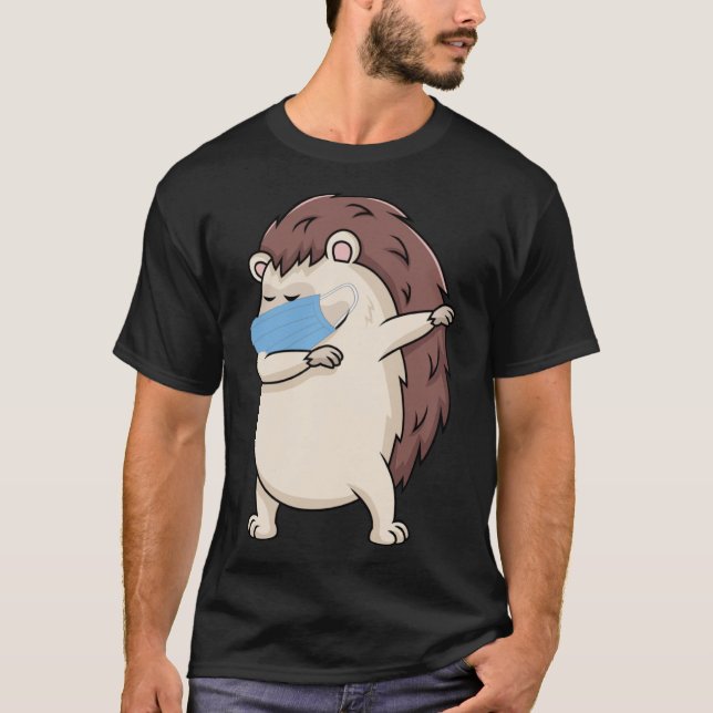 Camiseta Dabbing Hedgehog con máscara facial Dab Bunny (Anverso)