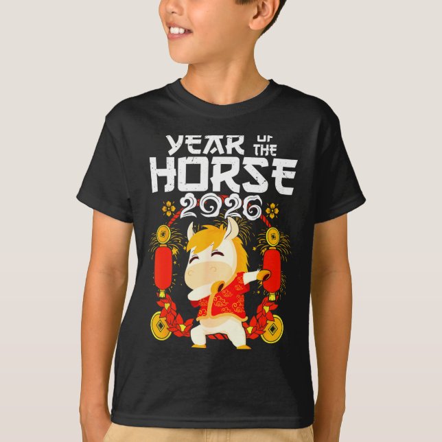 Camiseta Dabbing Horse Chinese New Year Of The Horse2026  (Anverso)