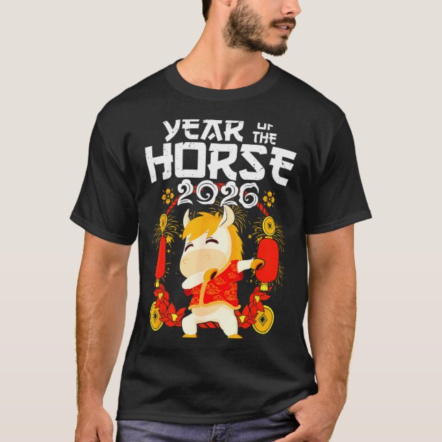 Camiseta Dabbing Horse Chinese New Year Of The Horse2026  (Anverso)