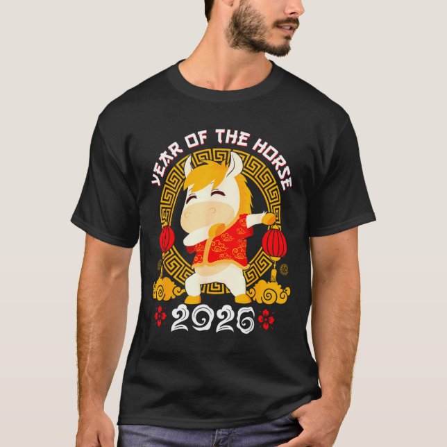 Camiseta Dabbing Horse Chinese New Year Of The Horse2026  (Anverso)