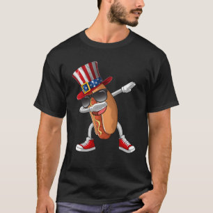Camiseta Dabbing Hot Dog 4 de julio Merica Estados Unidos