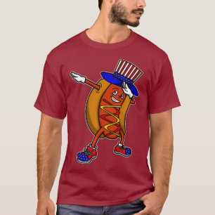 Camiseta Dabbing Hot Dog Lover Independence Day Gift 4th