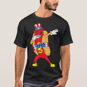 Camiseta Dabbing Hotdog 4 De Julio Funny Patriótico