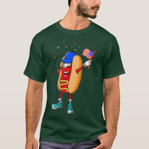 Camiseta Dabbing Hotdog Funny Día de la Independencia Estad