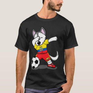 Camiseta Dabbing Husky Dog Ecuador Fla ecuatoriana de fútbo