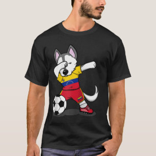 Camiseta Dabbing Husky Dog Venezuela Fl venezolano