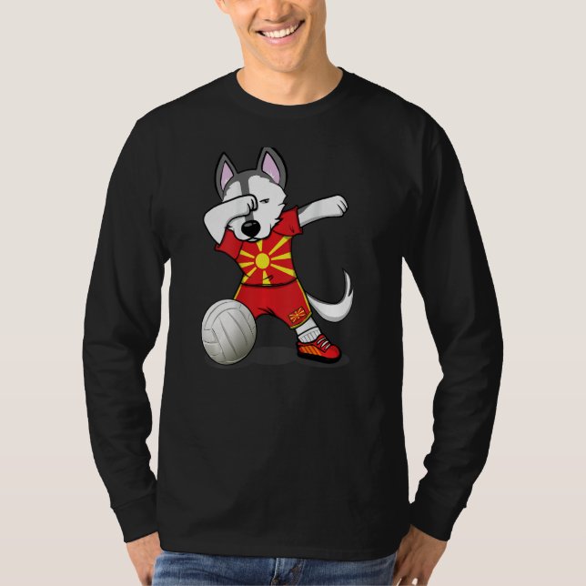 Camiseta Dabbing Husky Macedonia Volleyball Fans   Macedoni (Anverso)