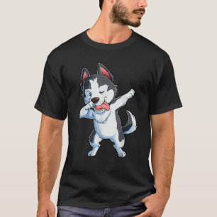 Camiseta Dabbing Husky Siberiano Amante de los Perros Chico