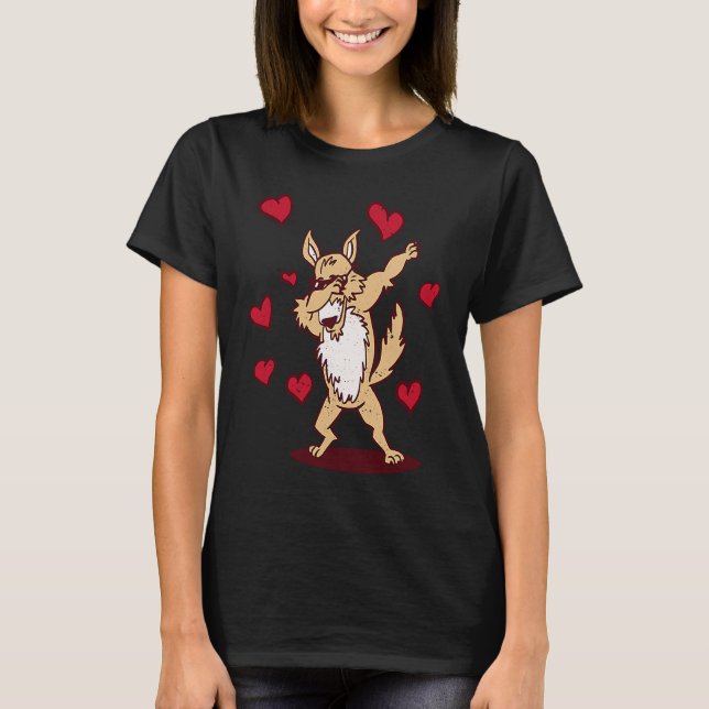 Camiseta Dabbing Husky Siberiano Corazón Día de San Valentí (Anverso)
