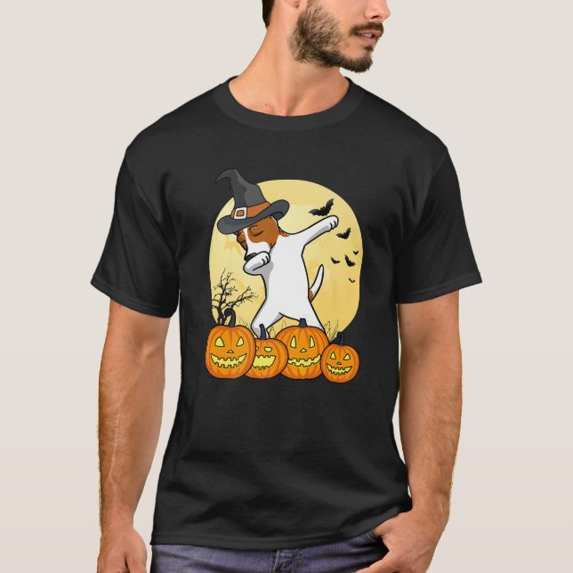 Camiseta Dabbing Jack Russell Terrier Dance Halloween D (Anverso)