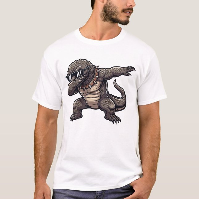 Camiseta Dabbing Komodo Dragon Funny Cute Dab Dance (Anverso)