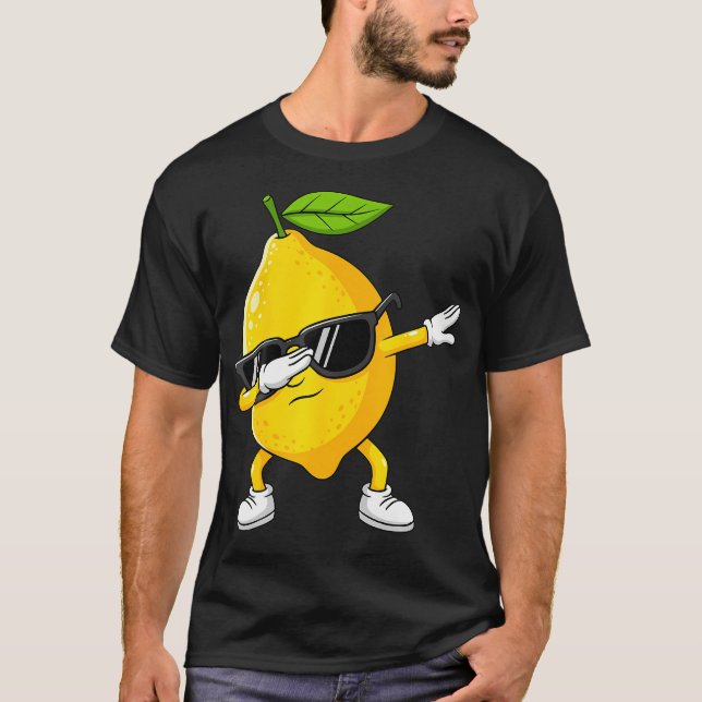 Camiseta Dabbing Lemon Fruit With Sunglasses Lemon (Anverso)