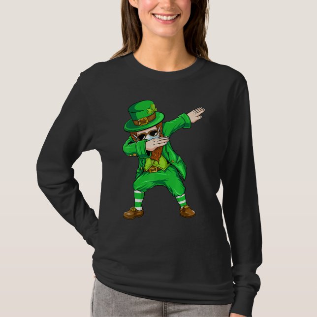 Camiseta Dabbing Leprechaun Face Mask St Patrick's Day Boys (Anverso)