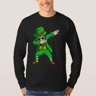 Camiseta Dabbing Leprechaun Face Mask St Patrick's Day Boys