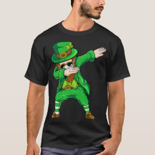Camiseta Dabbing leprechaun Face Mask St Patrick's Day Boys