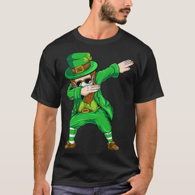 Camiseta Dabbing leprechaun Face Mask St Patrick's Day Boys (Anverso)