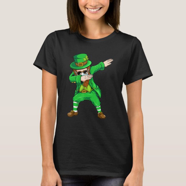 Camiseta Dabbing Leprechaun Face Mask St Patrick's Day Boys (Anverso)