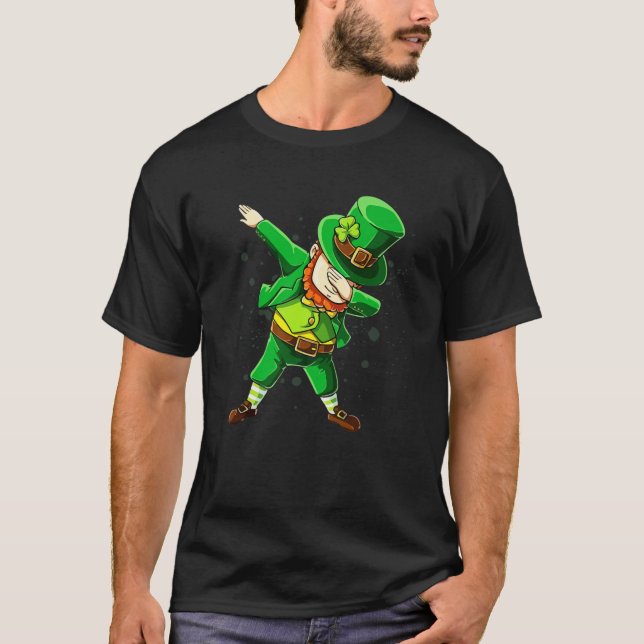 Camiseta Dabbing Leprechaun Irish Clover St Patrick's Day S (Anverso)