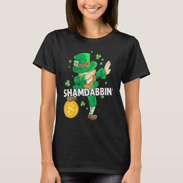Camiseta Dabbing Leprechaun Irish Clover St Patrick's Day S (Anverso)