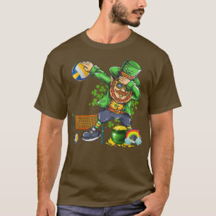 Camiseta Dabbing Leprechaun Jugando Voleibol Patrick Day