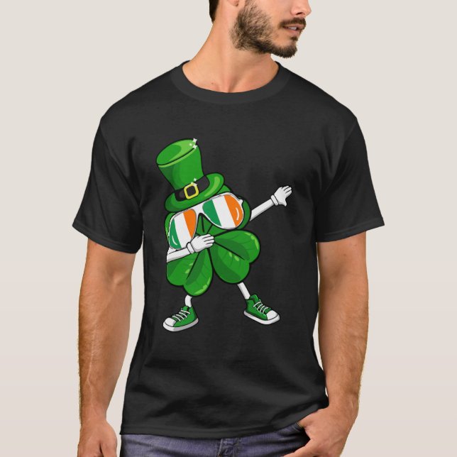Camiseta Dabbing Leprechaun Shamrock St Patrick s Day Boys (Anverso)