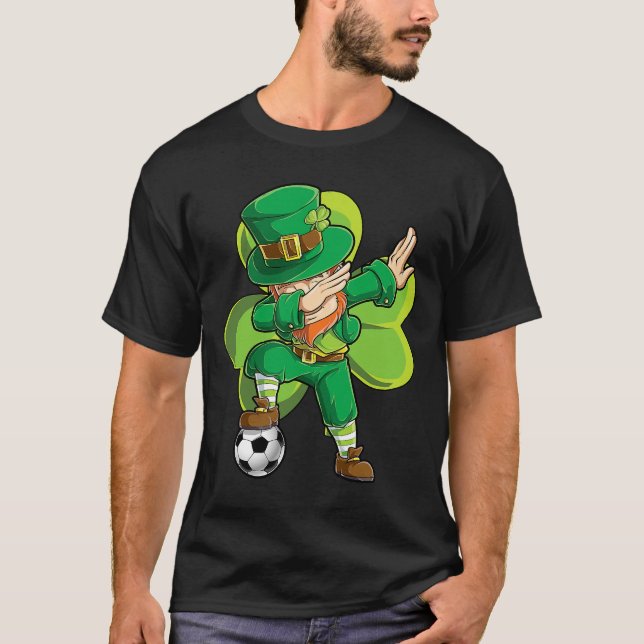 Camiseta Dabbing Leprechaun Soccer St Patricks Day Niños (Anverso)