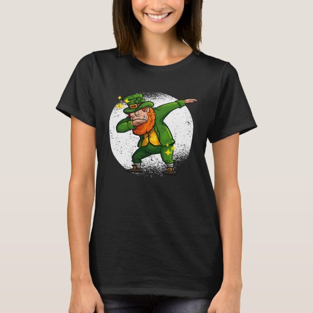 Camiseta Dabbing Leprechaun St Patricks Day Irish Shamrock  (Anverso)