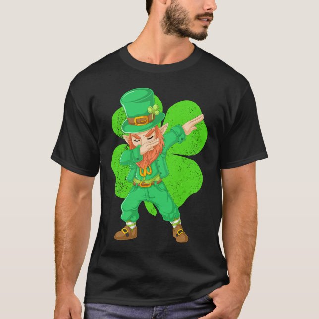 Camiseta dabbing leprechaun st patricks regalo de día (Anverso)