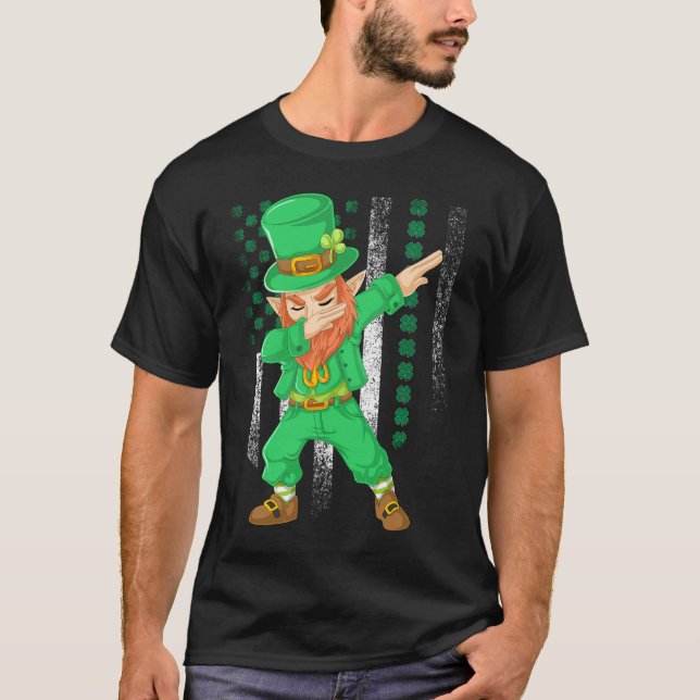 Camiseta dabbing leprechaun st patricks regalo de día (Anverso)