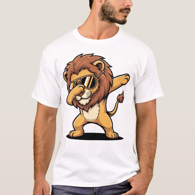 Camiseta Dabbing Lion Funny Cute Dab Dance (Anverso)