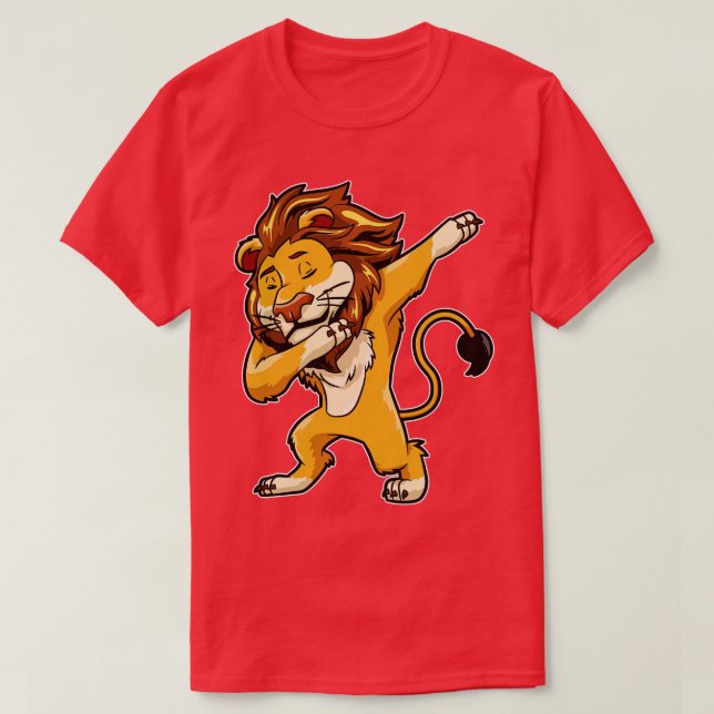Camiseta Dabbing Lion Print Dab Cat Dance Lions Gifts Idea (Diseño del anverso)