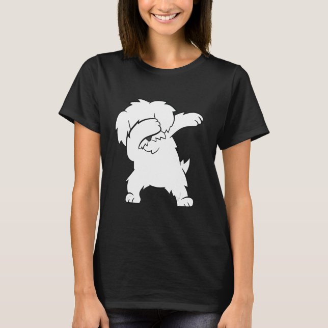 Camiseta Dabbing Maltés Perro Cubo Dabbing Maltés (Anverso)
